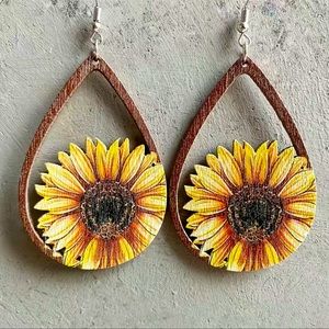 Sunflower Teardrop Earrings